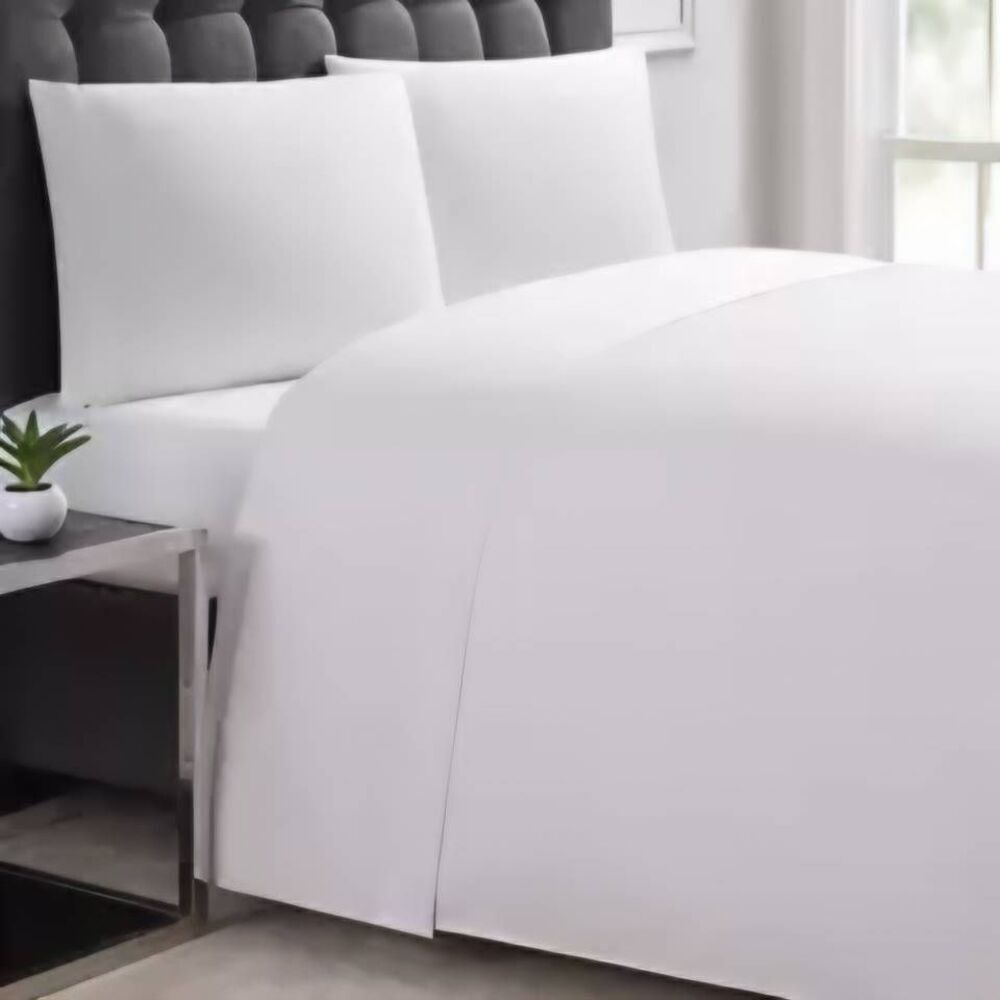 🩵NWT Charisma White Microfiber Full 4 Piece Sheet Set